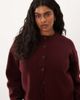 ASOS Curve ASOS DESIGN Curve boxy cardigan with side slit detail in burgundy-Red - 4