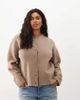 ASOS Curve ASOS DESIGN Curve boxy cardigan with side slit detail in taupe-Neutral - 1