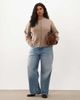 ASOS Curve ASOS DESIGN Curve boxy cardigan with side slit detail in taupe-Neutral - 2