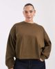 ASOS Curve ASOS DESIGN Curve boxy oversized brushback sweat in khaki-Black - 1