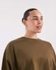 ASOS Curve ASOS DESIGN Curve boxy oversized brushback sweat in khaki-Black - 2
