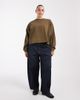 ASOS Curve ASOS DESIGN Curve boxy oversized brushback sweat in khaki-Black - 3
