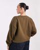 ASOS Curve ASOS DESIGN Curve boxy oversized brushback sweat in khaki-Black - 4