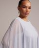 ASOS Curve ASOS DESIGN Curve bridesmaids sheer chiffon cape overlay with bias cut satin dress in blue - 2