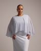 ASOS Curve ASOS DESIGN Curve bridesmaids sheer chiffon cape overlay with bias cut satin dress in blue - 4