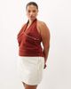 ASOS Curve ASOS DESIGN Curve broderie wrap mini skort with lace trim in cream-White - 2