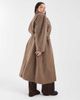 ASOS Curve ASOS DESIGN Curve brushed coat with dome sleeves and skinny belt in mushroom-Brown - 3