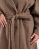 ASOS Curve ASOS DESIGN Curve brushed coat with dome sleeves and skinny belt in mushroom-Brown - 4