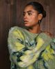 ASOS Curve ASOS DESIGN Curve brushed floral placement sweater in sage-Green - 3