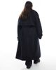 ASOS Curve ASOS DESIGN Curve brushed longline funnel neck trench coat in navy - 3