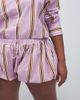 ASOS Curve ASOS DESIGN Curve bubble hem shorts in lilac striped print-Purple - 3