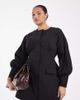 ASOS Curve ASOS DESIGN Curve button down blazer structured mini dress in black - 1