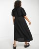 ASOS Curve ASOS DESIGN Curve button front midi shirt tea dress in black - 2