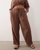 ASOS Curve ASOS DESIGN Curve Callie cheesecloth beach balloon pants in mocha-Brown - 2