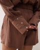 ASOS Curve ASOS DESIGN Curve Callie cheesecloth beach wrap front shirt in mocha - part of a set-Brown - 3