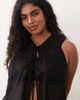 ASOS Curve ASOS DESIGN Curve Calypso tie front beach vest with lace cut out trim in black - 3