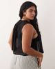 ASOS Curve ASOS DESIGN Curve Calypso tie front beach vest with lace cut out trim in black - 4