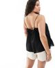 ASOS Curve ASOS DESIGN Curve cami top with volume peplum and tie straps in black - 2