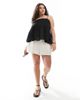 ASOS Curve ASOS DESIGN Curve cami top with volume peplum and tie straps in black - 4