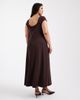 ASOS Curve ASOS DESIGN Curve cap sleeve midi tea dress in chocolate-Brown - 4