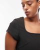 ASOS Curve ASOS DESIGN Curve cap sleeve square neck bandage top in black - 2