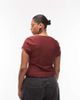 ASOS Curve ASOS DESIGN Curve cap sleeve square neck bandage top in burgundy-Red - 2
