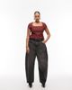 ASOS Curve ASOS DESIGN Curve cap sleeve square neck bandage top in burgundy-Red - 3