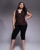ASOS Curve ASOS DESIGN Curve capri pants with side split in black - 1