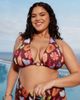 ASOS Curve ASOS DESIGN Curve Celeste ring detail bikini top in vacation print-Multi - 1