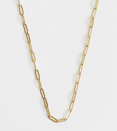 ASOS Curve ASOS DESIGN Curve chain necklace with paperchain links-GOLD