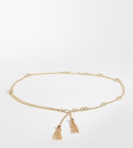 ASOS Curve ASOS DESIGN Curve chain tassel belt in gold