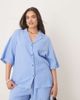 ASOS Curve ASOS DESIGN Curve cheesecloth shirt in blue - part of a set - 1