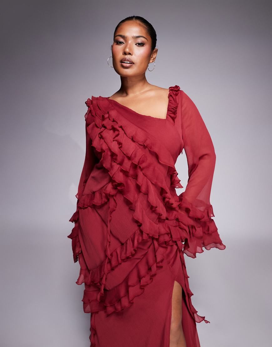 asos red asymmetric dress Curve Burgundy dress Color:SAGE country bride Grayson Tied Back Asymmetrical fit dress accentuates your