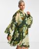 ASOS Curve ASOS DESIGN Curve chiffon mini dress with wrap neck detail-Green - 4