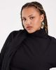 ASOS Curve ASOS DESIGN Curve chiffon scarf detail sheer blouse in black - 4