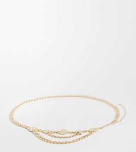ASOS Curve ASOS DESIGN Curve chunky chain coin belt-Gold