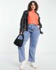 ASOS Curve ASOS DESIGN Curve chunky rib long sleeve top in tomato heather-Red - 3