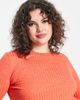 ASOS Curve ASOS DESIGN Curve chunky rib long sleeve top in tomato heather-Red - 4