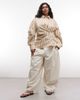 ASOS Curve ASOS DESIGN Curve cinched wrap cocoon sleeve shirt in yellow stripes - 3