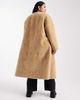 ASOS Curve ASOS DESIGN Curve collarless bonded faux fur coat in biscuit-Brown - 2