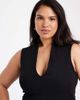 ASOS Curve ASOS DESIGN Curve compact cotton plunge top in black - 2