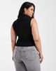 ASOS Curve ASOS DESIGN Curve compact cotton plunge top in black - 4