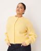 ASOS Curve ASOS DESIGN Curve compact fluffy cardigan with structured sleeve in buttermilk-Yellow - 1