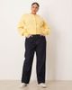 ASOS Curve ASOS DESIGN Curve compact fluffy cardigan with structured sleeve in buttermilk-Yellow - 3