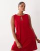ASOS Curve ASOS DESIGN Curve cord slash neck keyhole mini dress in red - 1