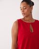 ASOS Curve ASOS DESIGN Curve cord slash neck keyhole mini dress in red - 3