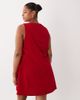 ASOS Curve ASOS DESIGN Curve cord slash neck keyhole mini dress in red - 4