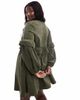 ASOS Curve ASOS DESIGN Curve cord smock mini dress with frill detail in deep olive-Green - 2