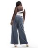 ASOS Curve ASOS DESIGN Curve cord wide leg pull on pants in blue - 3