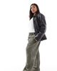 ASOS Curve ASOS DESIGN Curve corduroy pull on pants in khaki green - 1